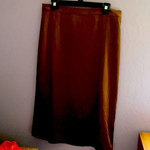 Brown satin skirt